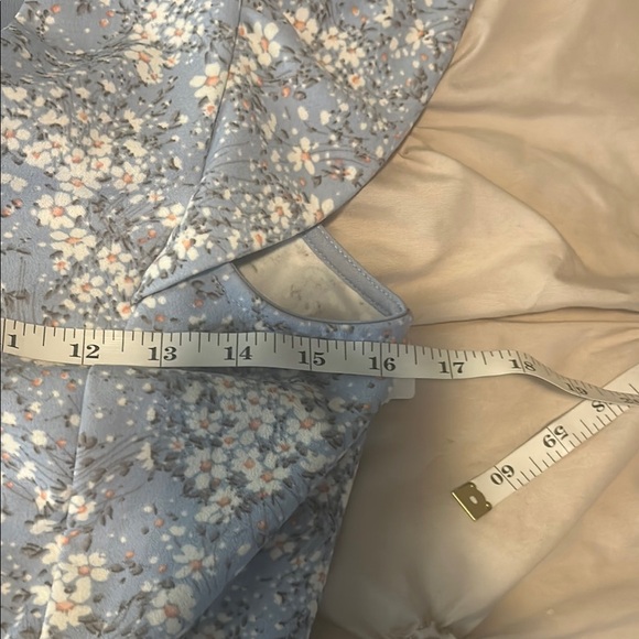 Meraki Flutter Sleeve Ruffled Blue Blouse - Picture 4 of 5